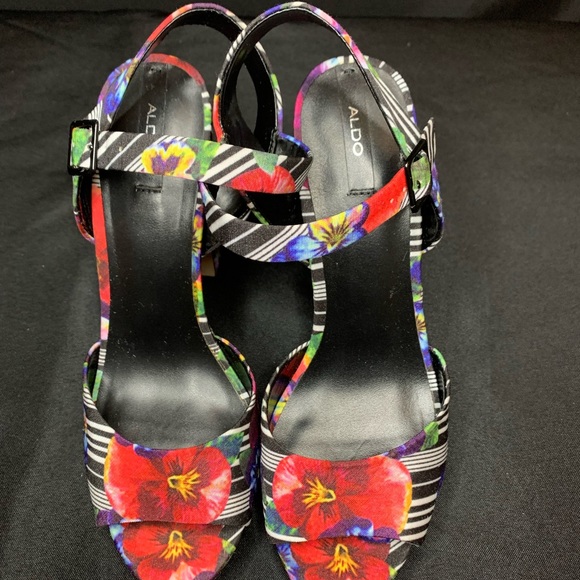 Aldo Tropical Floral & Striped Platform Sandal - Picture 4 of 5